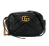 Mini GG Marmont Camera Bag, &pound;550, Handbags, Black, Leather, Front view